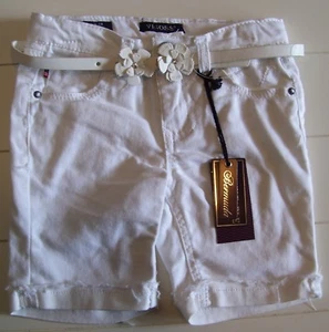 Girls Vigoss 2 Pc White Bermuda Adjustable Waist Shorts and Belt Sz 6 - Picture 1 of 2