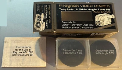 Raynox Telephoto & Wide Angle Lenses Kit Model AF-1500 For Sony Handycam MIB - Image 1 of 2