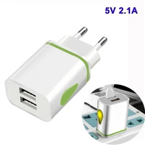 5V 2.1A Dual USB Quick Charge Universal EU Plug Adapter Fast Charger Chargers - Zdjęcie 1 z 11