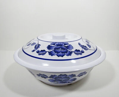 Tazón para servir de melamina con tapa Thunder Group 8010T 75 oz patrón loto Foto 1 de 4