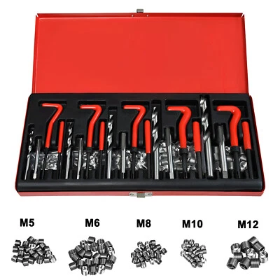 HENGMEI Gewinde Reparatur Werkzeug Satz Helicoil Auto Motor 131 tlg. M5 M6 M8 M10 M12 #