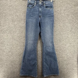 Abercrombie & Fitch Jeans Womens 2 Blue High Rise Flare Stretch 90s Hippie Boho - Picture 1 of 11
