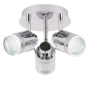 Litecraft Hugo Spotlight Plate Bathroom IP44 Rated Fitting - Polished Chrome - Picture 1 of 6