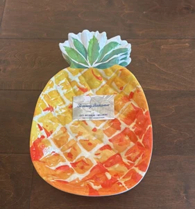 Tommy Bahama Set Of 2 Melamine Pineapple Shaped Serving Platters New Tropical - Picture 1 of 3