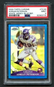 2009 Topps Chrome Blue Refractor ADRIAN PETERSON #TC28 PSA 9 MINT Vikings