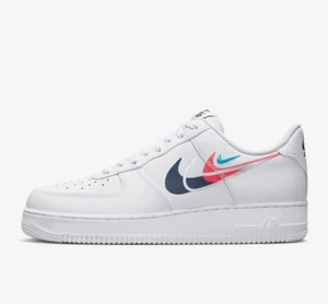 Nike Air Force 1 '07 Quadruple Swoosh® (Herren Größen: UK 6 & 9) Weiß - Bild 1 von 8
