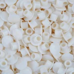 Paquete de 50 tapas de cubierta blanqueador de orificios de 5 mm crema para cubrir orificios en unidad de cocina - Imagen 1 de 2