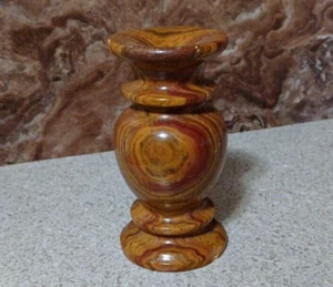 Vintage Onyx Stone Bud Vase Candle Holder  4"H - Picture 1 of 4