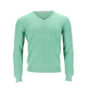 Fioroni V-Ausschnitt Pullover Herren Grün Kaschmirmix (ehem. UVP € 650,00) - Bild 1 von 3