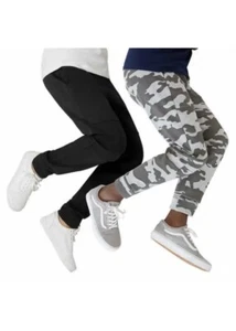 Lee Youth 2-pack sweatpants Fleece Lined Jogger Reinforced Knee S 7/8 Camo Black - Picture 1 of 6