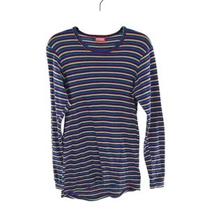 Everwarm Rainbow Striped Tee Damen L Snowboarden Winter Skifahren 90s Base Layer - Bild 1 von 11