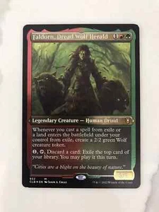 Faldorn Dread Wolf Herald Etched Foil Thick Display MTG Magic CLB - Imagen 1 de 1