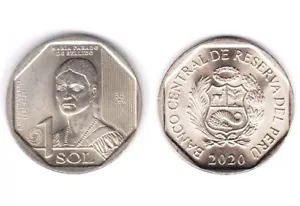 Perù 1 Nuovo Sole commemorativo moneta 2020 Maria Parado De Bellido 2020.3 - Foto 1 di 1