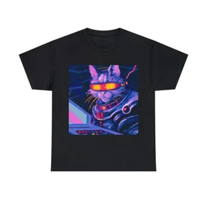 Vintage Style Video Game T Shirt Cat Pet Lover Gift Retro Graphic Tee Colorful - Picture 1 of 23