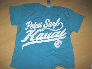 NEW Girls S/M 6-8 Aqua Knit TEE T-SHIRT Poipu Surf Hawaii Curved Hem TUNIC TOP - Picture 1 of 7