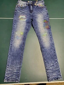 Staple Pigeon distressed/embroidered jeans 30X30 NWT MSRP $98 Free Ship - Picture 1 of 11