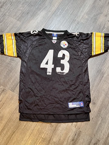 Pittsburgh Steelers Jersey Teen Size XL 18-20 Troy Polamalu Reebok NFL Football Cover