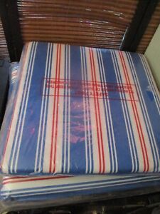 Pair of Two Square Blue Striped Shaped Garden Cushion Pads replacement  (NEW)