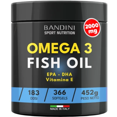 Bandini® Omega 3 Olio di Pesce 2000mg | 366 Capsule molli | alto dosaggio - Immagine 1 di 4
