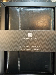 Pt Platinum 10.8" Microsoft Surface 3 III Leather Folio Case Stand BLACK - Picture 1 of 5