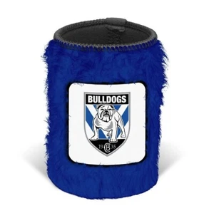 127133 CANTERBURY BULLDOGS NRL TEAM FLUFFY FURRY CAN COOLER DRINK STUBBY HOLDER - Picture 1 of 1