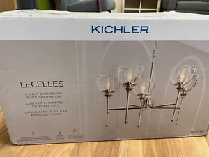 Kichler Lecelles 5-Light Polished Nickel Chandelier Glass Shades 82390 - Picture 1 of 1