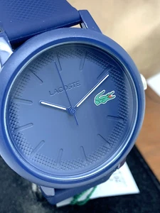 Lacoste Men's Watch 2011172 12.12 Quartz Blue Dial Rubber Band 42mm - Picture 1 of 12