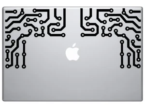 Circuit Board design for both corners for macbook mac air decal sticker5.5"Black - Picture 1 of 1