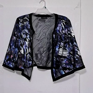 A Catherine's Black Label Plus Women's Cropped Shrug Artsy Metallic Cocktail 24 - Picture 1 of 9