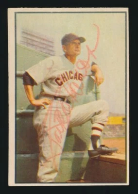 1953 Bowman Color -#39 PAUL RICHARDS -Mgr (White Sox) *AUTOGRAPHED* d.1986 Rare - Image 1 of 2