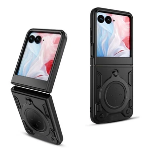 Heavy Duty Cover with 360° Magnetic Ring Stand Phone Case For Motorola Razr 2024 - Picture 1 of 9