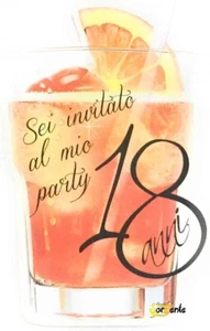 CONF. 6 INVITI FESTA COMPLEANNO 18 ANNI COCKTAIL CON BUSTA - Foto 1 di 3
