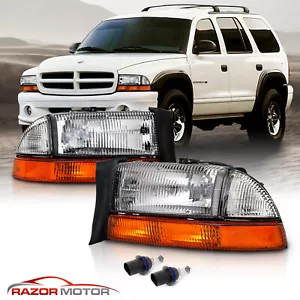 97-04 For Dodge Dakota/98-03 Durango Replacement Headlights Corner Signal Bumper - Picture 1 of 8