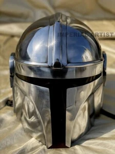 Casco Mandaloriano de Acero | Casco Medieval SCA LARP | Teatro de Disfraces d... - Foto 1 di 4