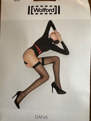 Wolford Dana Stay up halterlos sahara/black neu new Size M - Bild 1 von 3