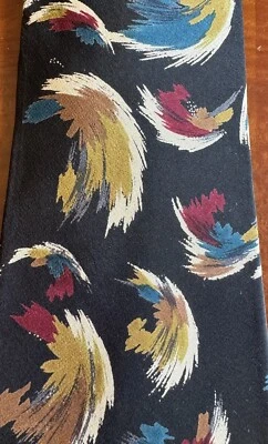 Галстук Enzo Brunatti черный абстрактный бирюзовый бордовый оливковый 4 дюйма - Изображение 1 из 4