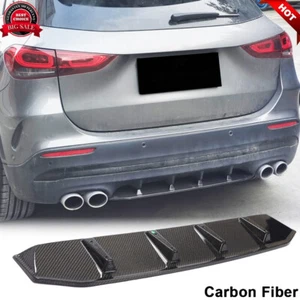 For Benz H247 GLA250 GLA35 2020UP REAL CARBON Rear Bumper Diffuser Lip Panel - Picture 1 of 12