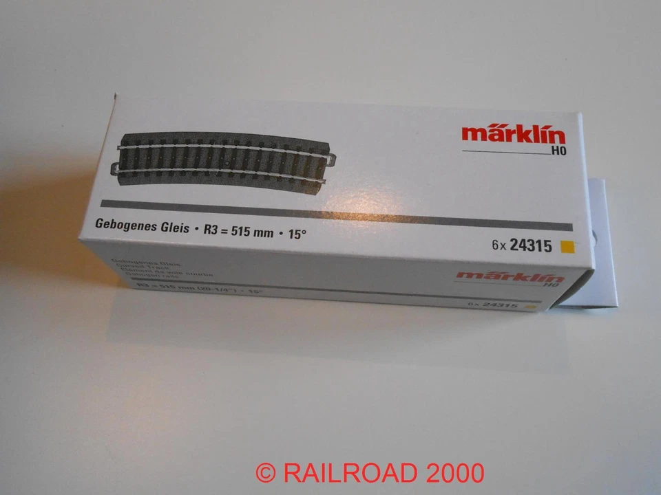Märklin 6 x 24315 Curved C Track R3 15°, NEW - Image 1 of 1