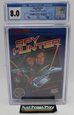 Spy Hunter Nintendo NES CIB CGC Graded 8.0 Hangtab Ver. w/ 9.6 Cart! - Image 1 of 4
