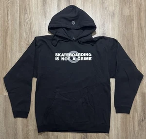 Y2K NHS SKATEBOARDING IS NOT A CRIME Black Hoodie Size M - Picture 1 of 8