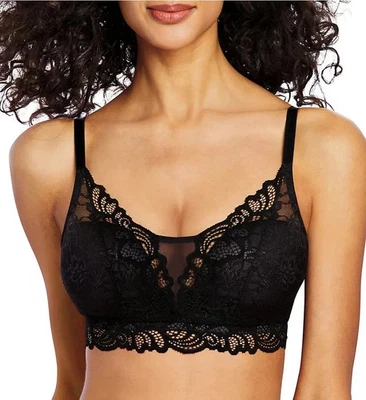 Sutiã sem fio conversível novo com etiquetas XL BALI BLACK WISH ALL OVER LACE DF6591 - Imagem 1 de 4