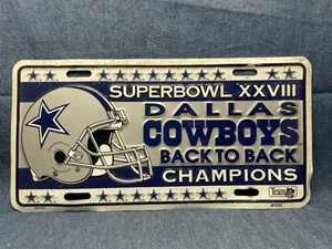 1993 Dallas Cowboys Champions Super Bowl XXVII License Plate - Picture 1 of 3