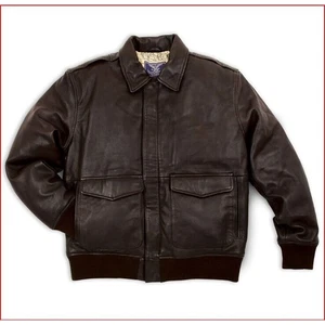 NEW Army Air Corps Cockpit USA Brown Leather Bomber Flight Jacket Men's 2XL - Picture 1 of 15