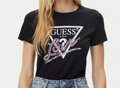 Camiseta Mujer Algodón Manga Corta GUESS W5GI05I3Z14 JBLK Negro - Imagen 1 de 3