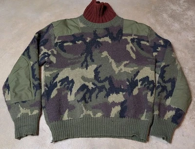 Suéter Vintage Commando 91 Camuflaje 100% Lana Talla 58-48" Foto 1 de 4