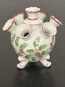 Holly Berries Williamsburg 7 Hals Weihnachtsvase Blumenfrosch Andrea von Sadek - Bild 1 von 4
