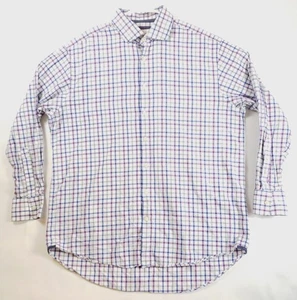 Camisa de vestir Charles Tyrwhitt para hombre 17 35 XL blanca púrpura manga larga algodón a cuadros - Imagen 1 de 9