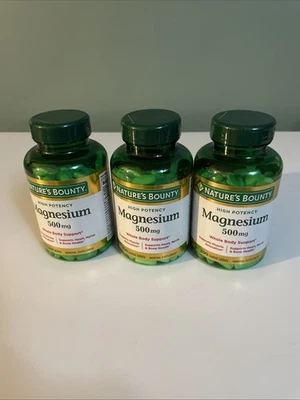 Магний Nature's Bounty 500 мг 200 штук срок годности 02/27 лот из 3 - Изображение 1 из 2