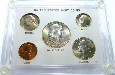 1963 Philadelphia Only Uncirculated 5 Coin set in Capitol holder - Image 1 of 4