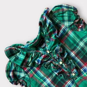 Ralph Lauren Schottenkaro grün kariert Flanell Kleid Größe 5 GUC SCHNELLER VERSAND - Bild 1 von 4
